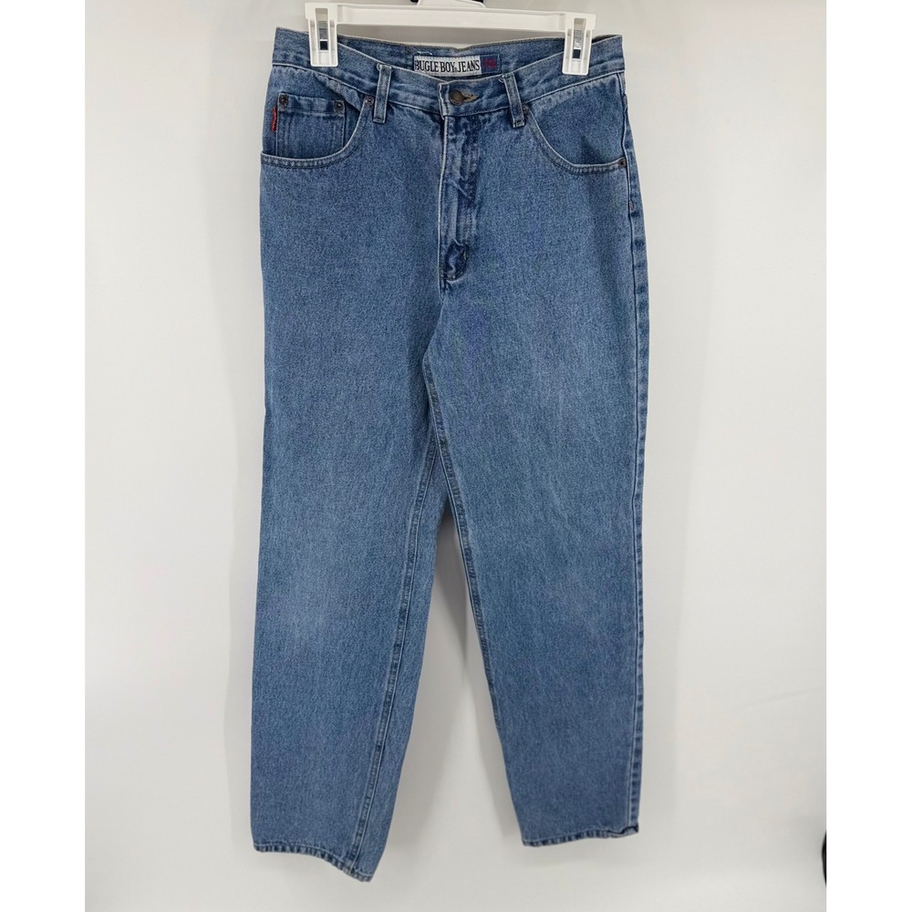 Vintage 90s Bugle Boy Jeans 750 Mens 30x34 Blue Medium‎ Wash Straight Leg Cotton